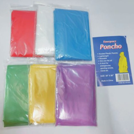 Disposable Raincoat Unisex Disposable Waterproof Raincoat Plastic Raincoat Rainwear Poncho /Baju Hujan Plastik Poncho