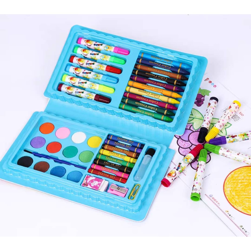 Drawing Colouring Art Pen Sketch Set 42 Pcs Colors Pencil Pastel Watercolor Painting Gift For