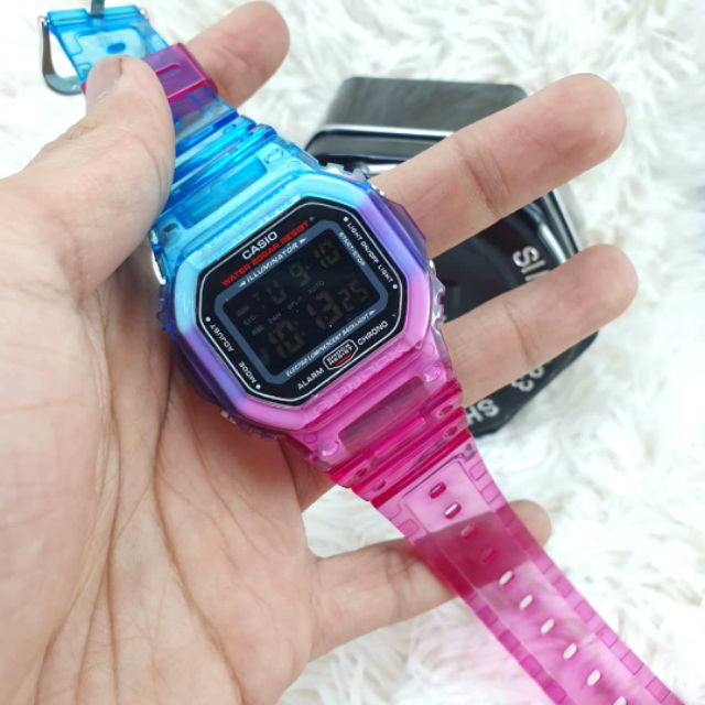 g shock petak jelly biru