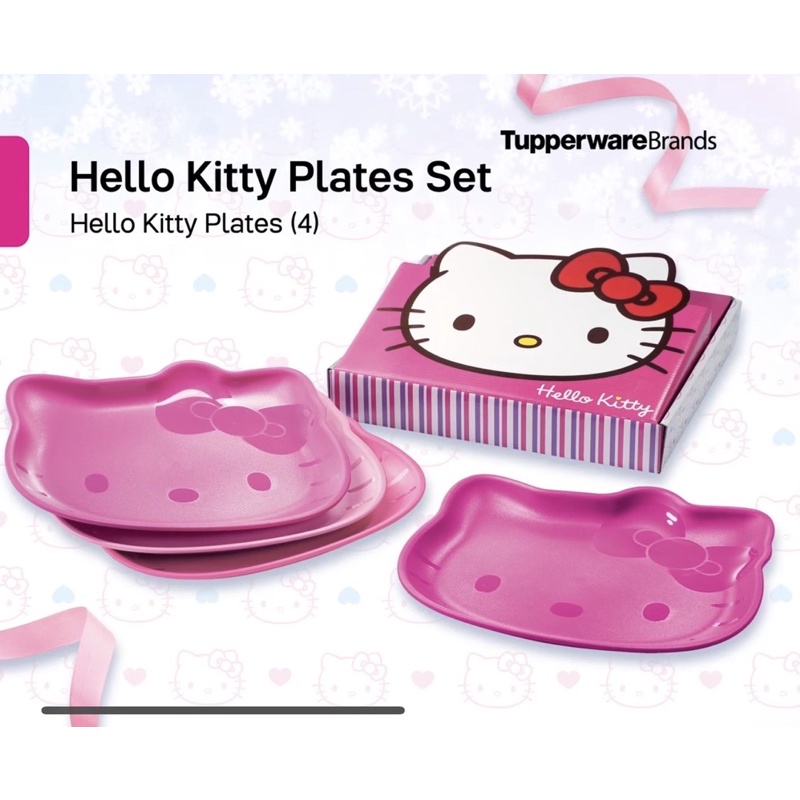 Tupperware Hello Kitty Plates Set (4 pcs) Shopee Malaysia