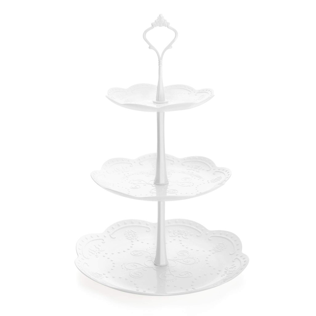 3-Tier Cake Stand and Fruit Plate Cupcake Fashion Black Iron Stand for Cakes Desserts Fruits Candy Buffet Stand for Wedding /& Home /& Birthday Party Serving Platter