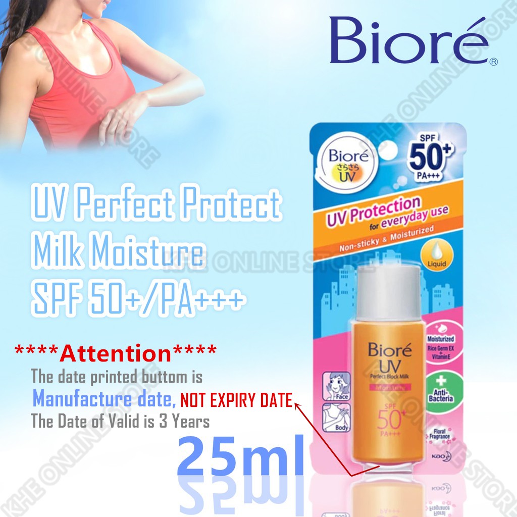 Biore Uv Perfect Block Milk Moisture Spf50 25ml Mfg Date Mar2020 Shopee Malaysia