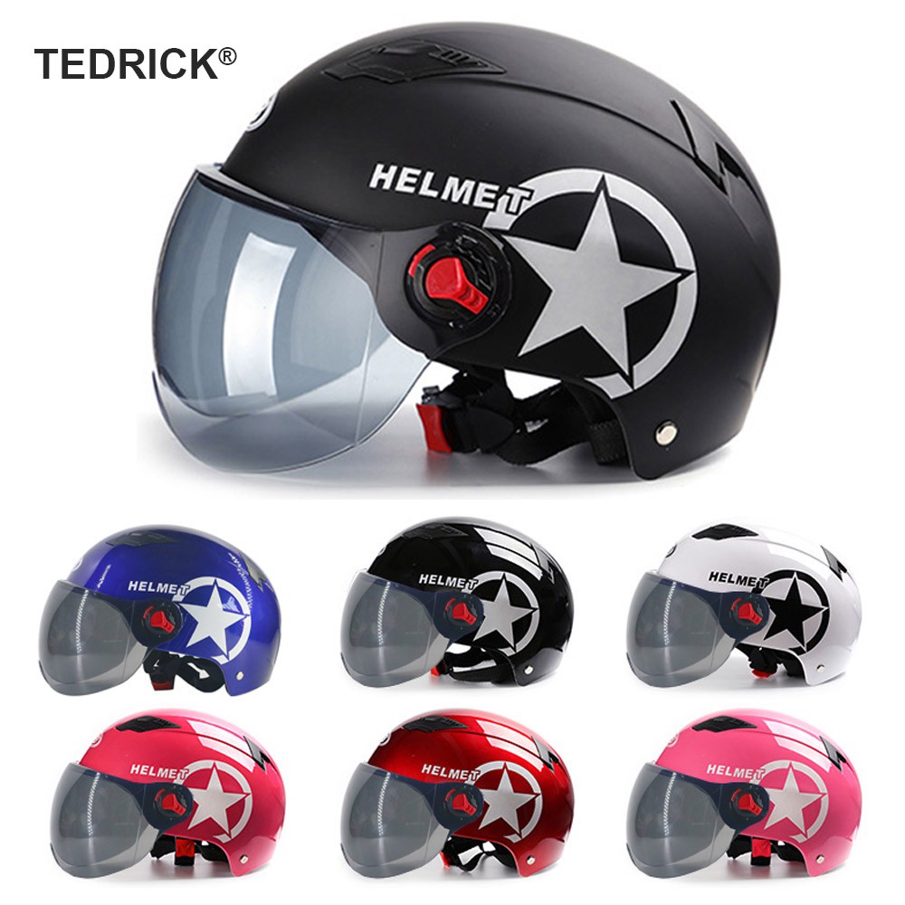 Download Motorcycle Helmet Half Flip up Vintage Open Face Protection Gears Unisex | Shopee Malaysia