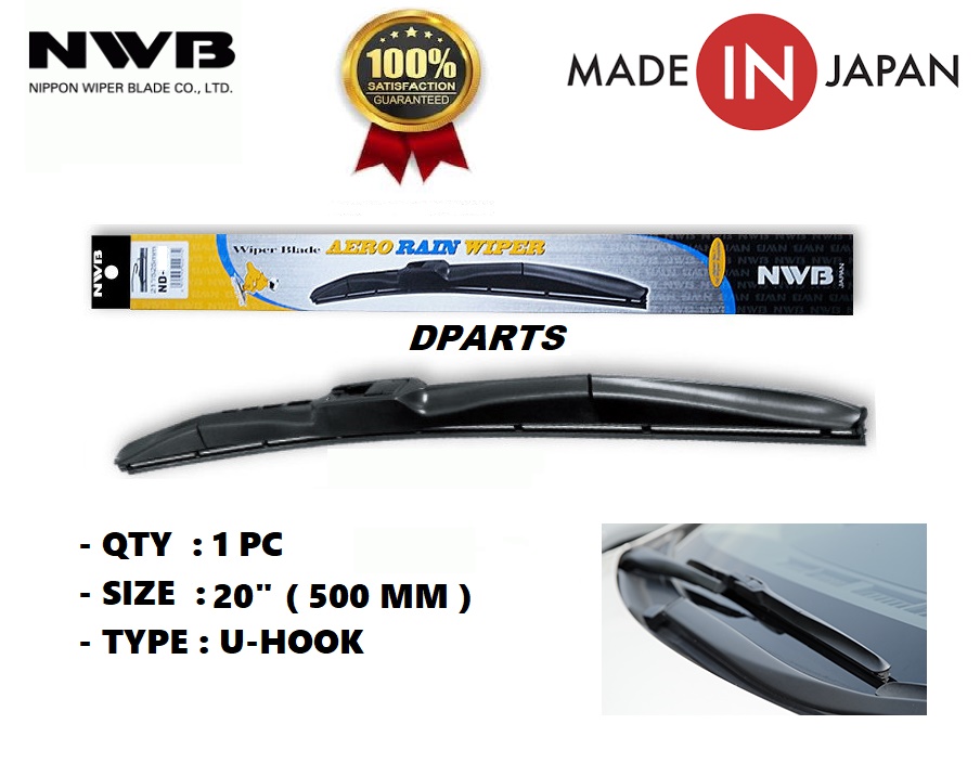 NWB AeroRain Wiper Blade ( 20" / 500 mm ) ( Made in Japan ) Shopee