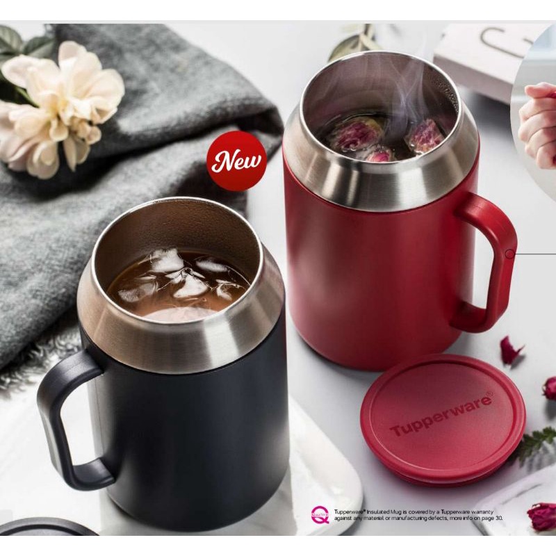 Tupperware: Insulated Mug (1) 400ml
 (Red&Black)