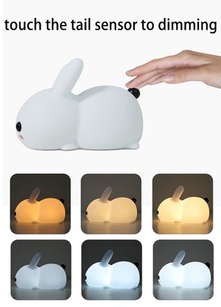 Quby Lamp Rabbit LED Night Light Silicone Animal Cartoon Dimmable Lamp