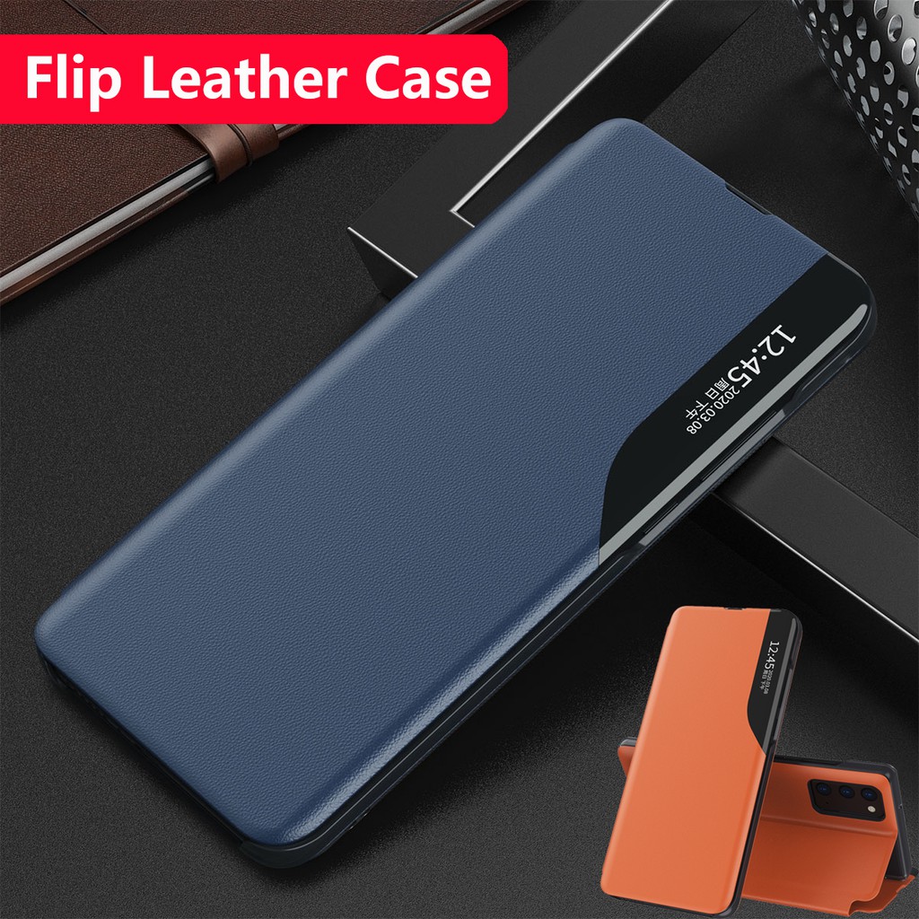 Samsung Galaxy A31 A51 A71 A70 A10 A20 A30 A50 A30S A50S Matte Leather Flip Phone Case Magnetic Intelligent Window Smart View Wake Sleep Up Bracket Cases Shockproof Casing Back Cover Protection Shell