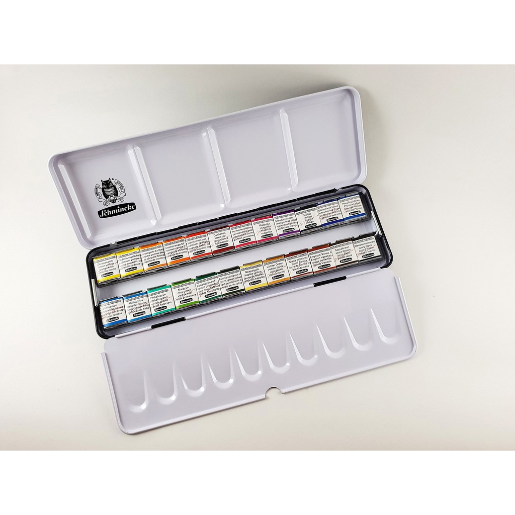 Schmincke Horadam 24 Half Pan Set Watercolor Shopee Malaysia