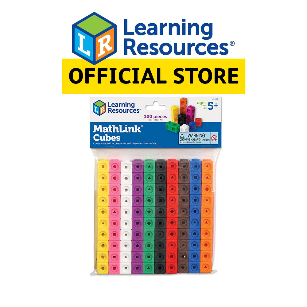 Learning Resources Mathlink Cubes (Set of 100)- Age 5-9, Maths, Manipulatives, Educational, Counting