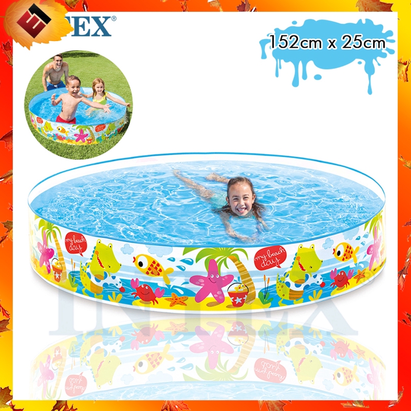 thumbnail image 2 of INTEX Snorkel Buddies Snapset Pool – 5ft X 10ft, Kids Outdoor Splash Play 2 of 5