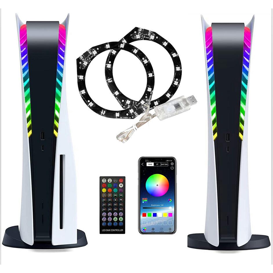 VGTIME PS5 Console Led Light Strip RGB LED Ring Strip Lights for