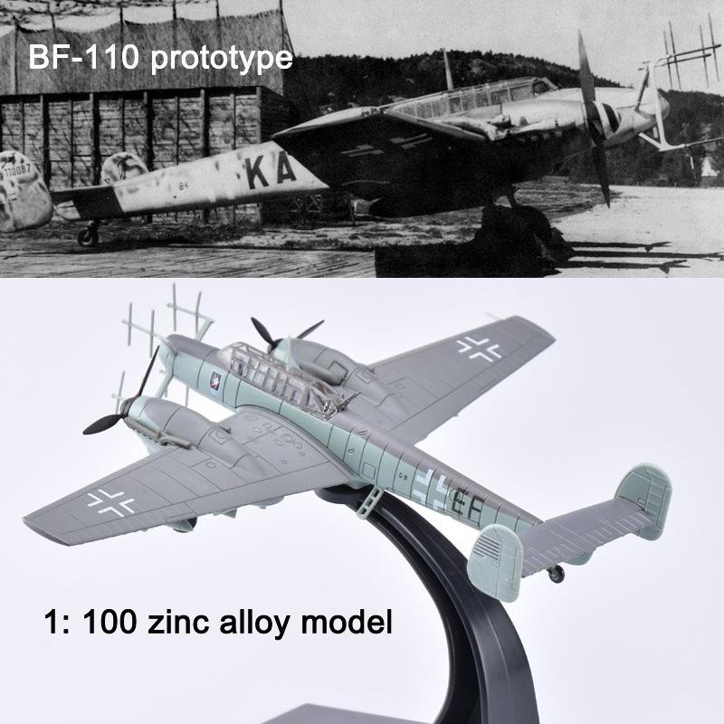 BF-110 German AirCraft Fighter Model 1:100 Scale Alloy Wing Kit Gift 