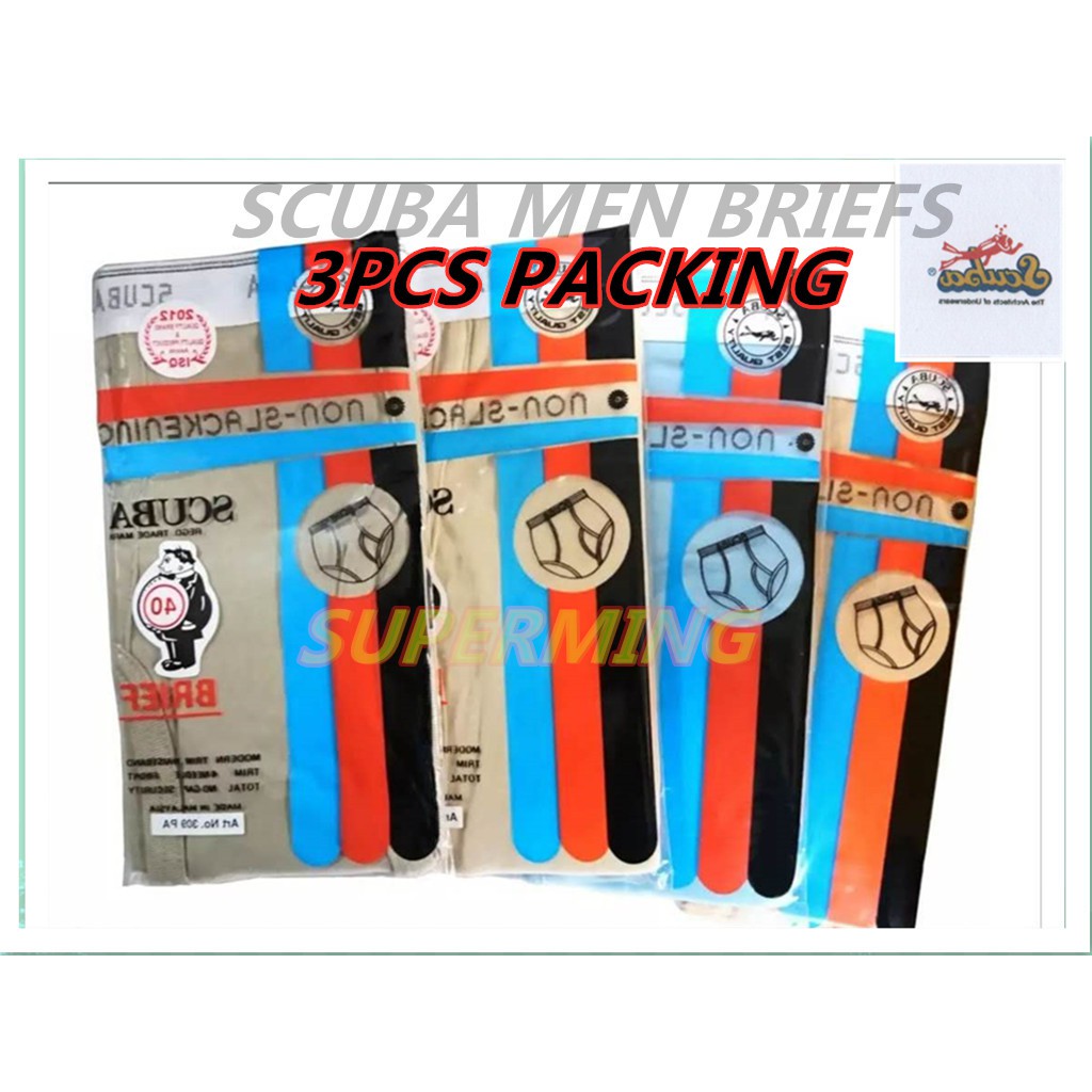 ORIGINAL 309SCUBA MEN HIGH CUT BRIEFS/UNDERWEAR 3PCS/309SCUBA SELUAR DALAM LELAKI 3PCS