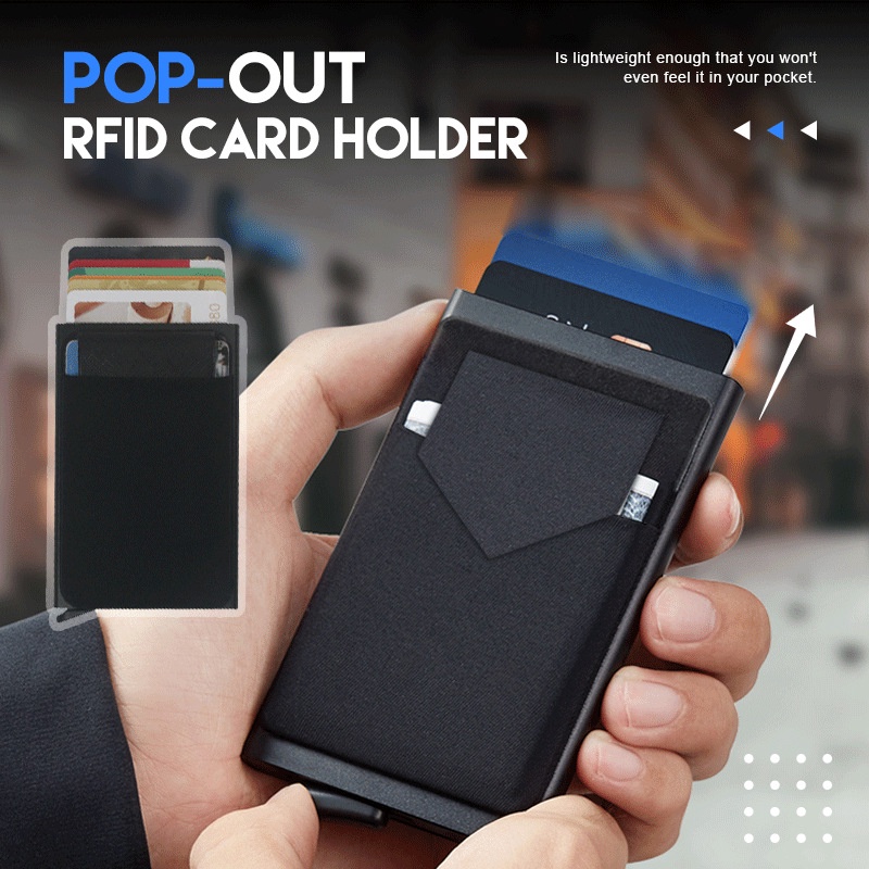 Mini Cardwallet Slim Rfid card pack multi-card metal card pack aluminum alloy credit card box automatic pop-up Customize Name