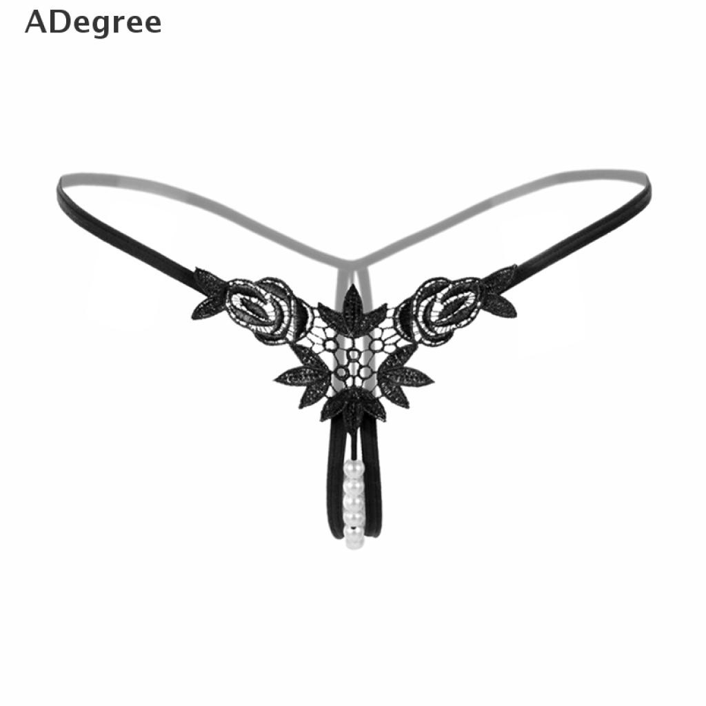 [adegree] Women String Underwear G String Crotchless Lingerie Thong Briefs Panties Pearl Good