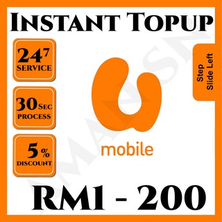 【Instant Topup】Umobile Instant Prepaid Top Up Minimum RM5