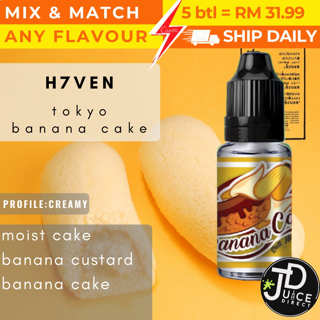 Pod Flavour 12ml 7 Heaven Banana Cake Tokyo Banana Tpa Capella Ingredients Shopee Malaysia