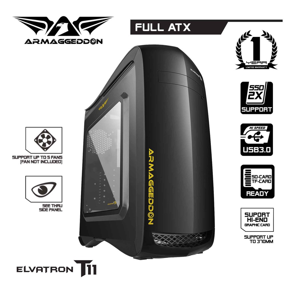 Armaggeddon Elvatron T11 ATX Gaming PC Case - Extreme Cooling Air ...