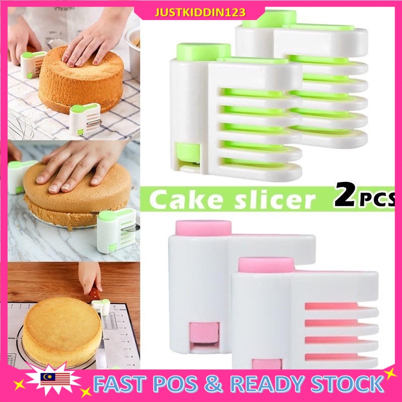 ⛵READY STOCK JUSTKIDDIN 123⛵ 2 Pcs Cake Slicing Leveler Bread Cutter Slicer Durable Baking Kitchen Tools