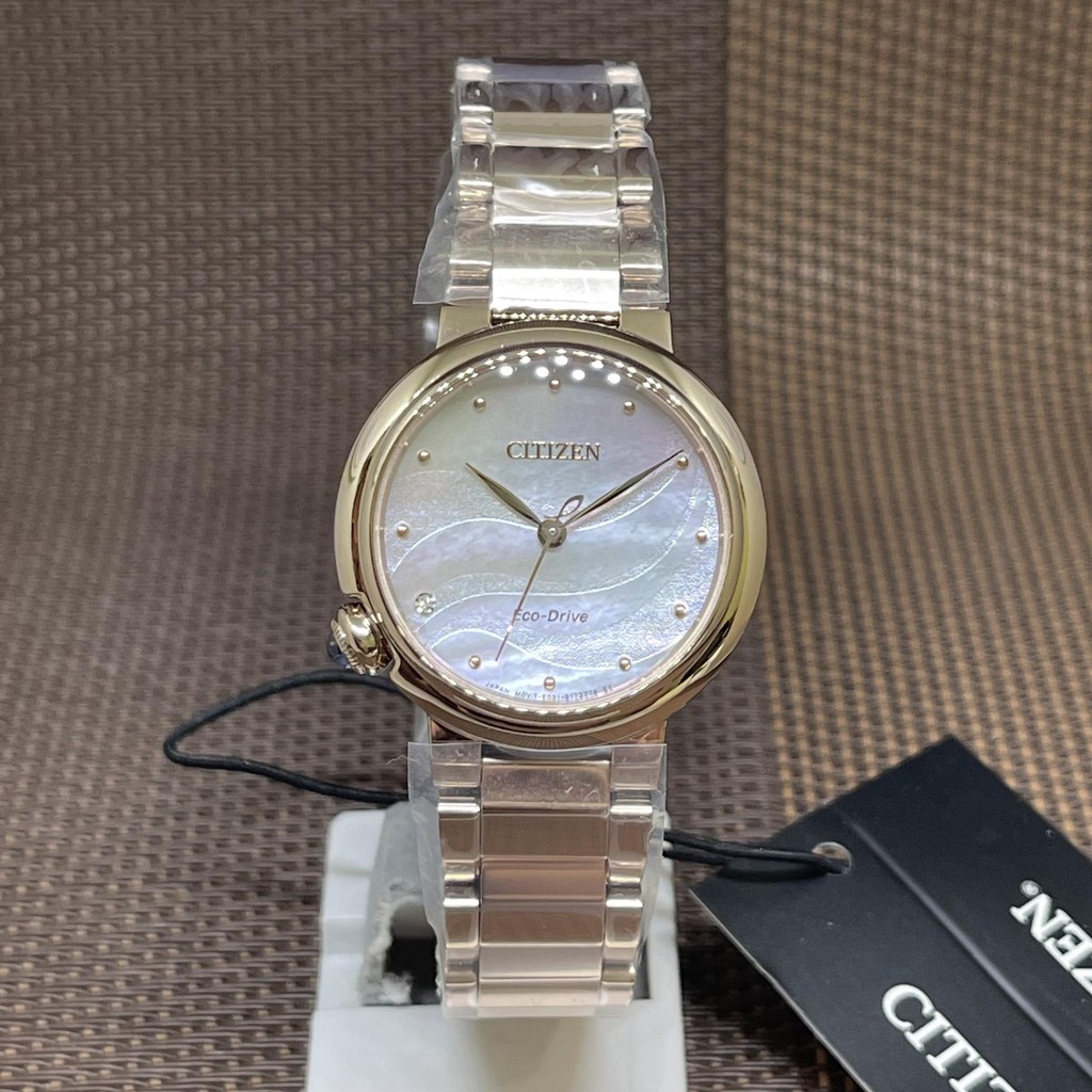 Citizen Eco Drive Em0912 84y Rose Gold Stainless Steel Elegant Ladies