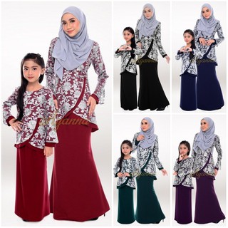  Baju  Kurung  Lace Ibu  Dan  Anak  Sedondon Ready Stock 