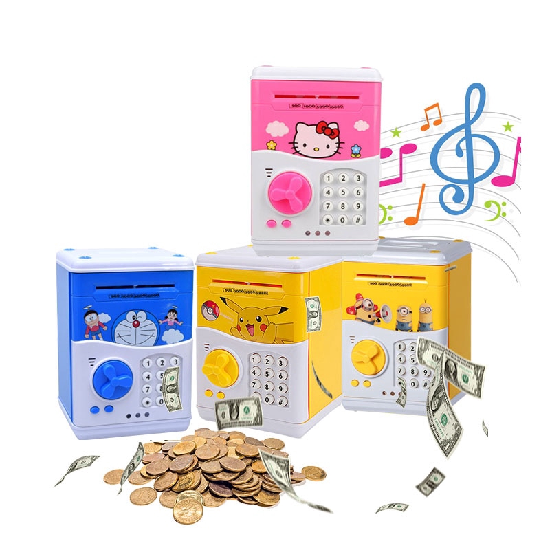 Mini Atm Password Save Money Bank Coin Can Cash Safe Box Electronic Piggy Banks - 