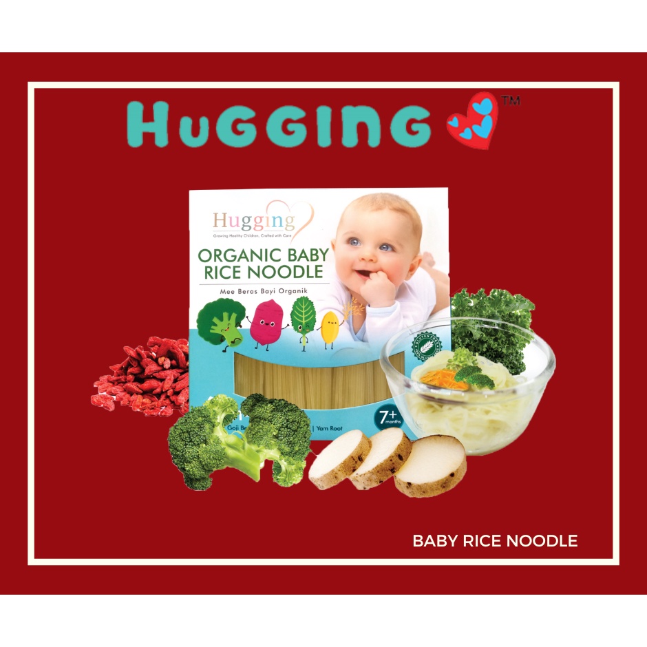 Hugging Love Organic Baby Rice Gluten Free Noodle – Broccoli/Goji Berry/Kale/Rice/Yam Root (180gm)