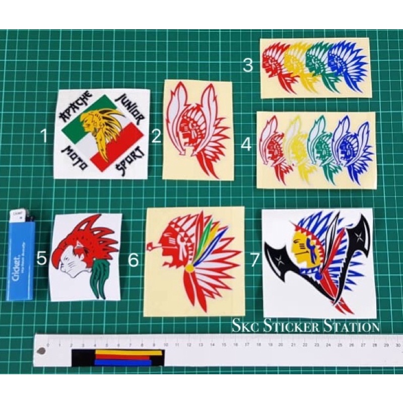 Apachee Designs / Apache Pedang / Daun Sticker Cutting Overlapping ...