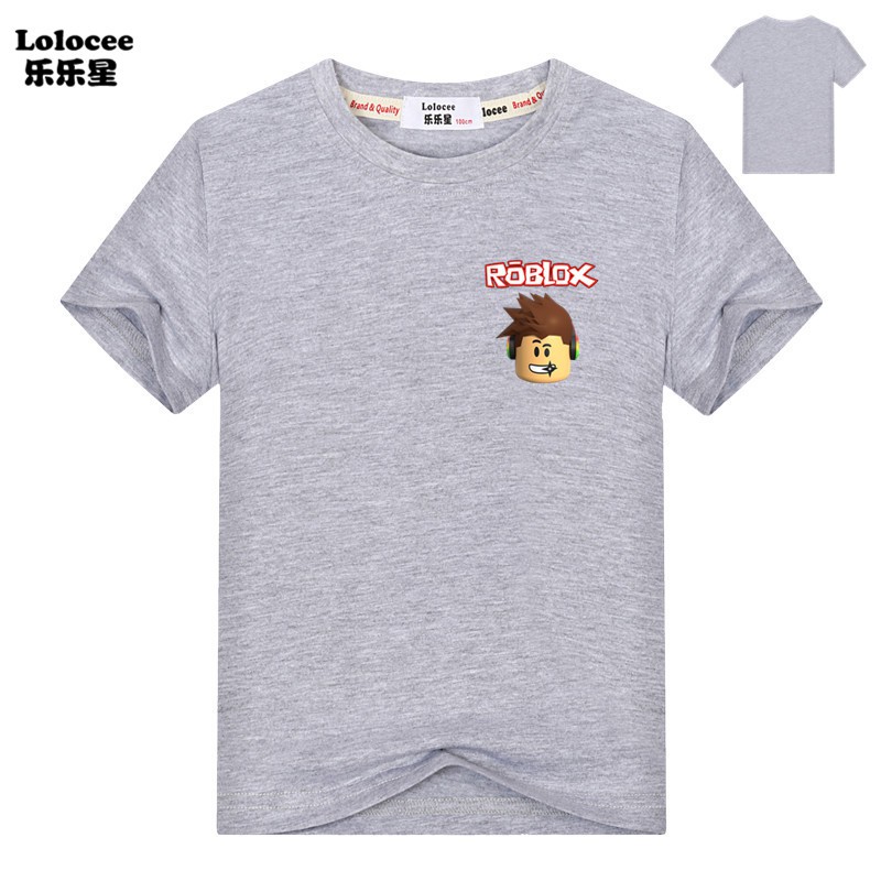 Kids Boys Roblox T Shirt Summer Short Sleeve Game Tops Tee 100 Cotton Shopee Malaysia - roblox short sleeve animet shirt