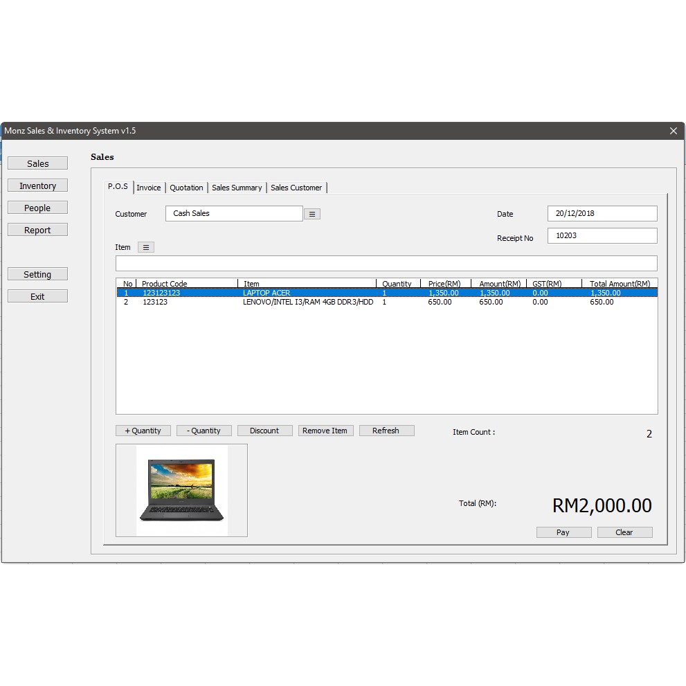 Pos System / Pos Sistem / System POS / Inventory / Invoicing / Quotation - 