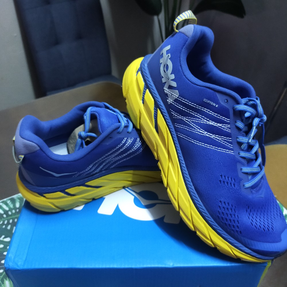 hoka clifton 6 blue yellow