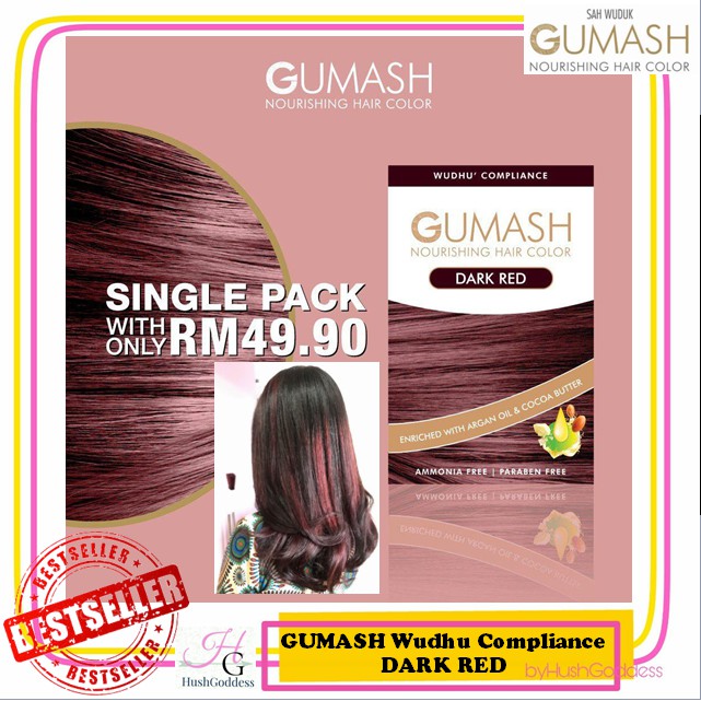  Pewarna  Rambut  Telap Air GUMASH Wudhu  Compliance Halal  