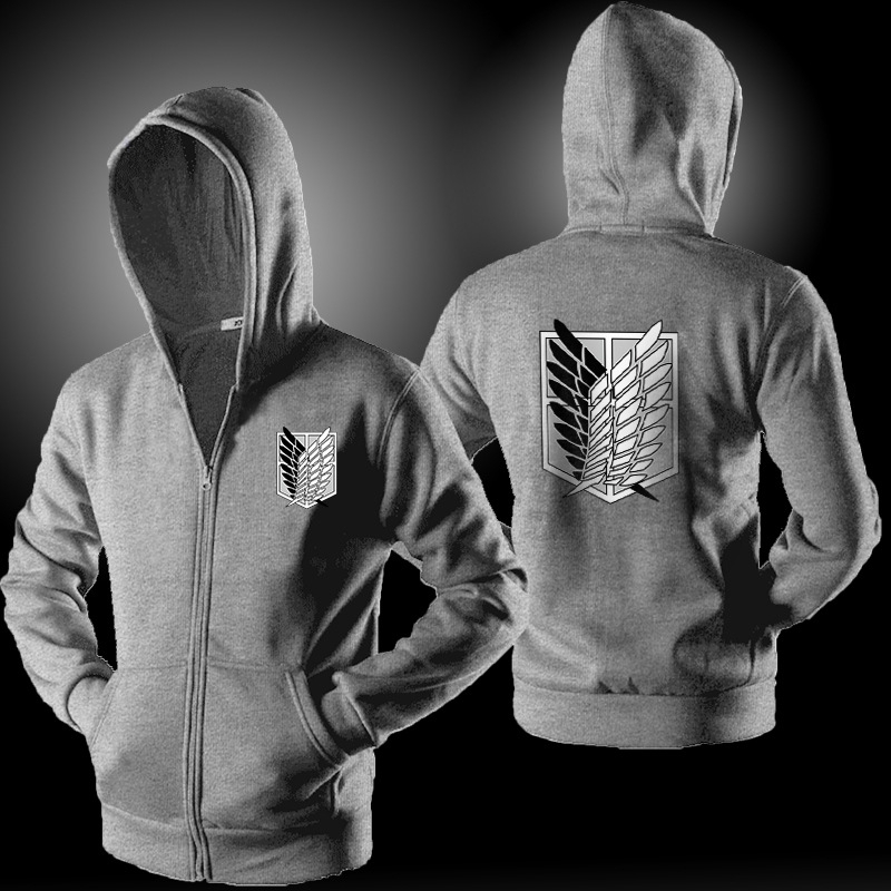 Attack On Titan Zipper Hoodie Anime Jacket Men S Sweater Shopee Malaysia