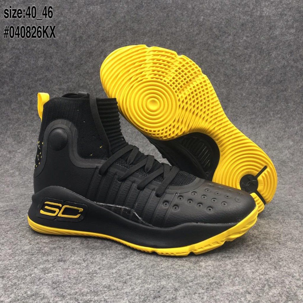 Basketball Shoes Knit Black Yellow COD 