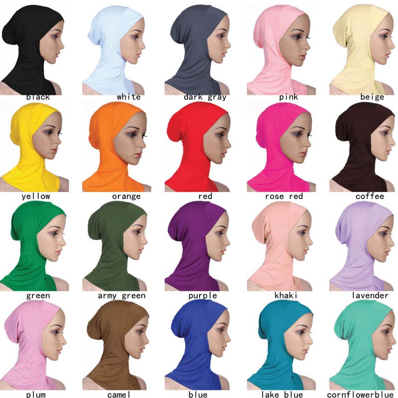 Soft Muslim Full Cover Inner Hijab Cap Islamic Underscarf Neck Head Bonnet Hat