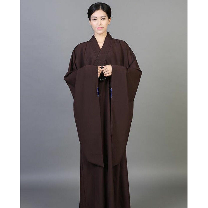 Buddhist Monk Shaolin Dress Meditation Haiqing Robe Kung Fu Suit Long Gown 