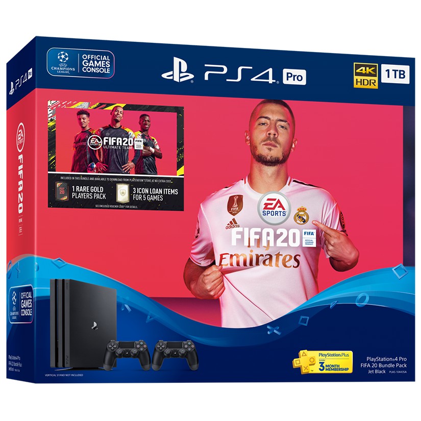 ps4 pro with 2 controllers and fifa 20