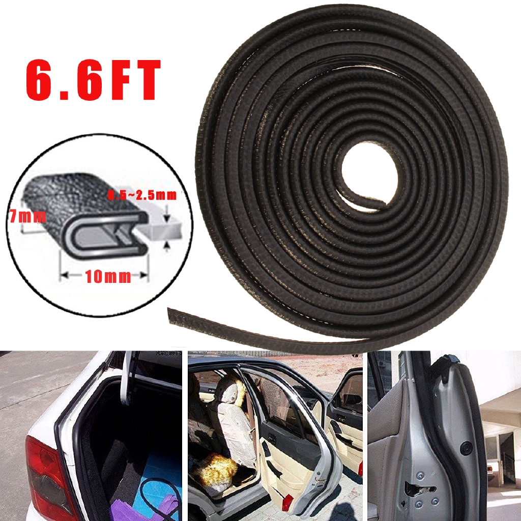 2 Pcs Car SUV B Pillar Door Edge Rubber Seal Strip Sealing Mount Trim Windproof