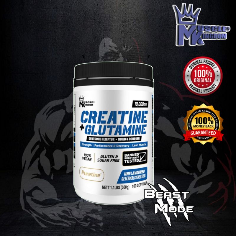 Muscle Kingdom Creatine Monohydrate + Glutamine 500g (100 serving
