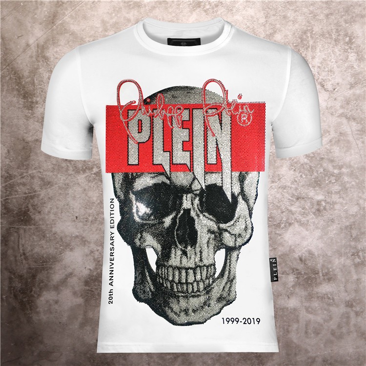 philipp plein red skull t shirt