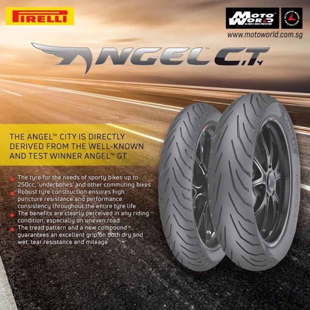 Pirelli Angel City Ct Tubeless Tyre Tire Tayar Motorcycle 70 90 80 90 90 80 100 80 110 70 120 70 Shopee Malaysia