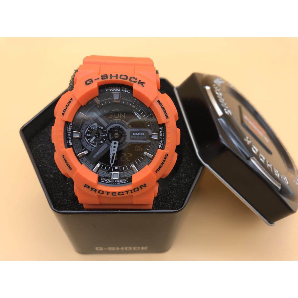 mens orange g shock watch
