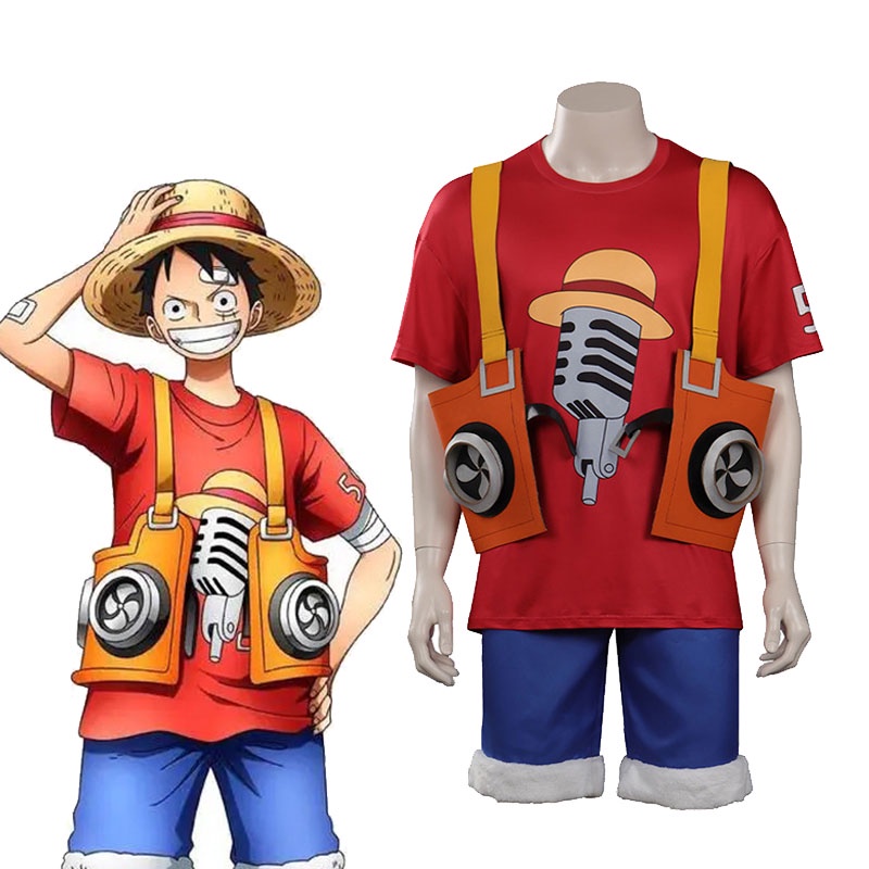2022 One Piece Film Red Luffy Cosplay Costume Monkey D. Luffy Theater