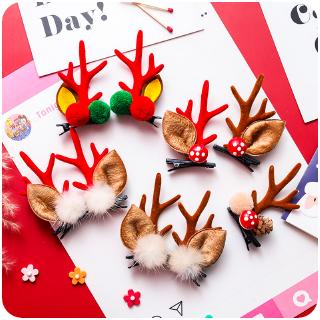 Fashion Christmas Antlers Hairball Headband ,Cute  Hair ornament clip,  Girls Hair Clip Hairpins