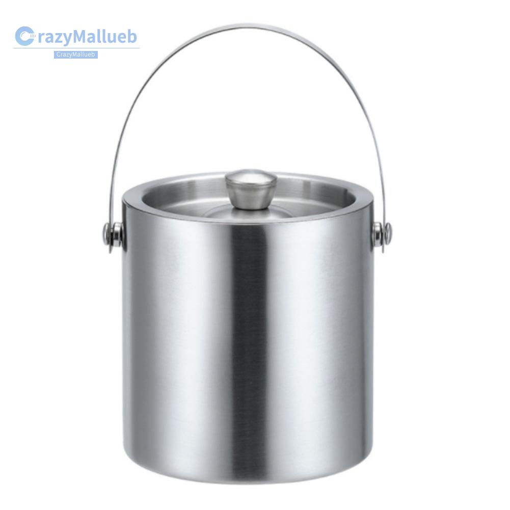 (ReadyCra)Stainless Steel Insulated Ice Bucket Wine Beer Cooler with