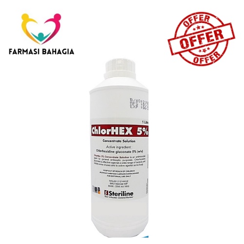 STERILINE CHLORHEX 5 SOLUTION 1LITRE (CHLORHEXIDINE) Shopee Malaysia