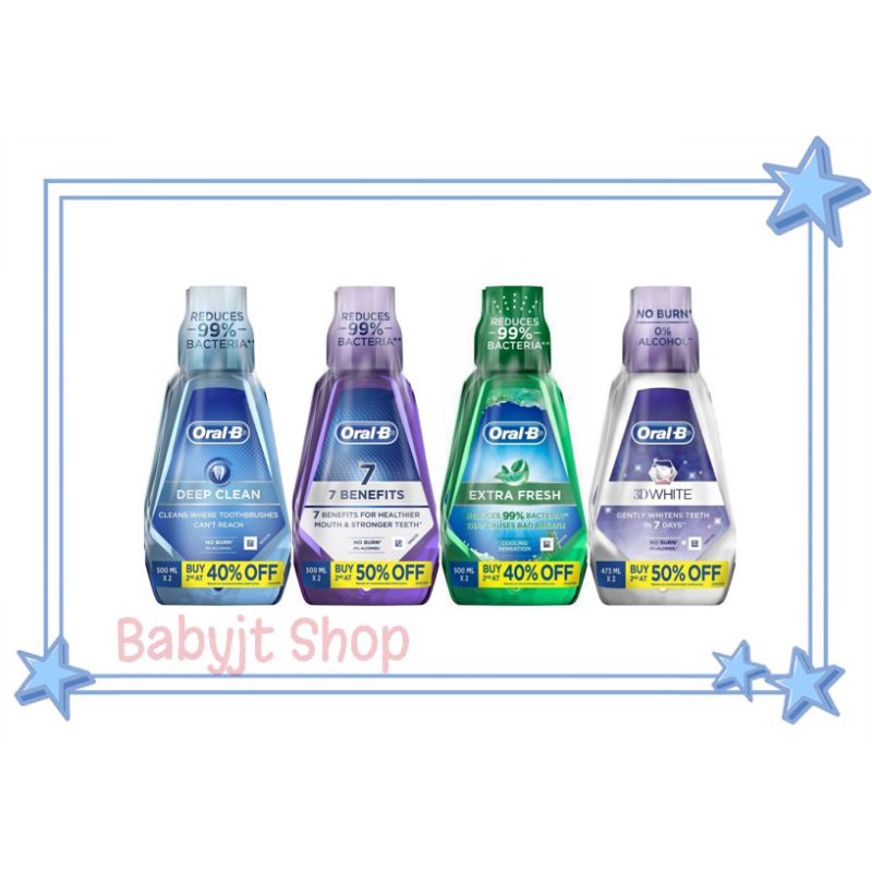 OralB Deep Clean / 7 Benefits / 3D White Mouthwash (single/twin) Shopee Malaysia