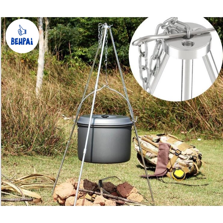 Camping Tripod for Fire Hanging Pot Outdoor Campfire Cookware/Tripod