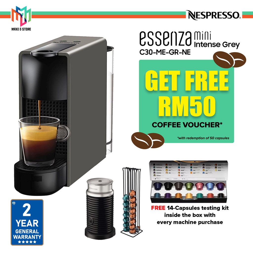 Nespresso C30-ME-GR-NE Essenza Mini Fully Automatic Capsule Espresso Coffee  Pod Machine (Grey) - C30MEGRNE | Shopee Malaysia