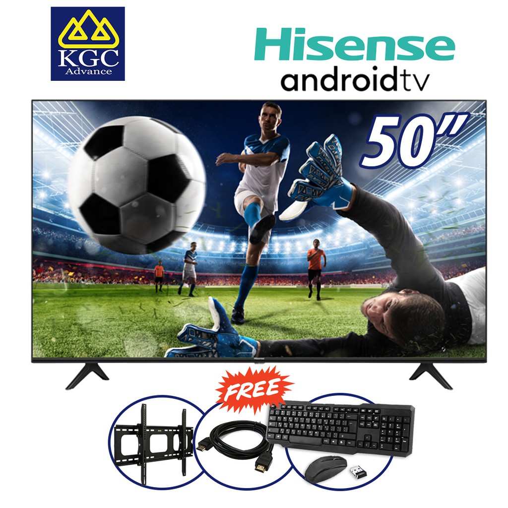 Hisense 4k Uhd Android Led Tv 50 Free Bracket Hdmi Cable Wireless Keyboard Mouse Shopee Malaysia
